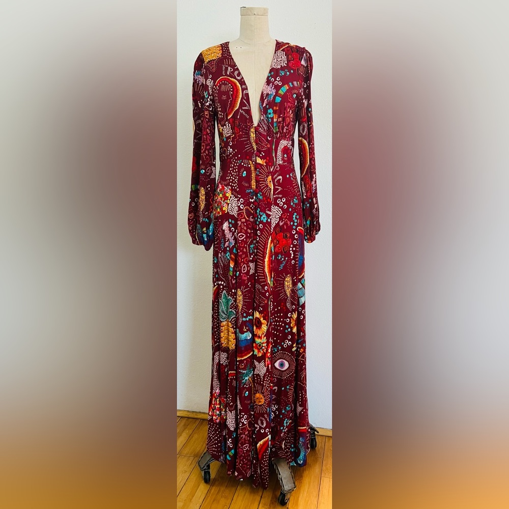 Farm Rio long sleeve maxi dress